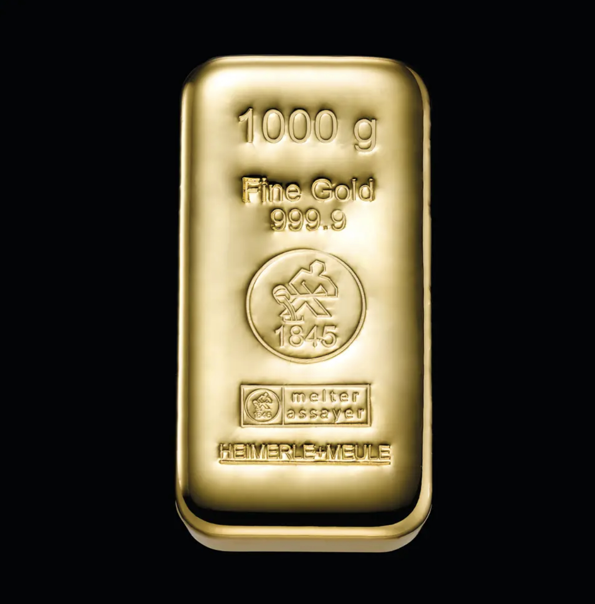 מטיל זהב טהור 1000 גרם (1 ק״ג) 999.9 להשקעה - בי.אם מתכות לצורפות